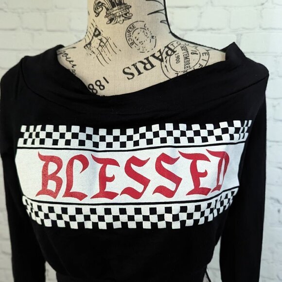 Fashion Nova Blessed Off Shoulder Long Sleeve Top L NWT - Picture 2 of 5